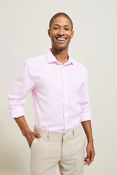 Chemise sans repassage en coton