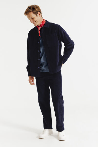 Ensemble surchemise et pantalon chino en velours - Bleu moyen